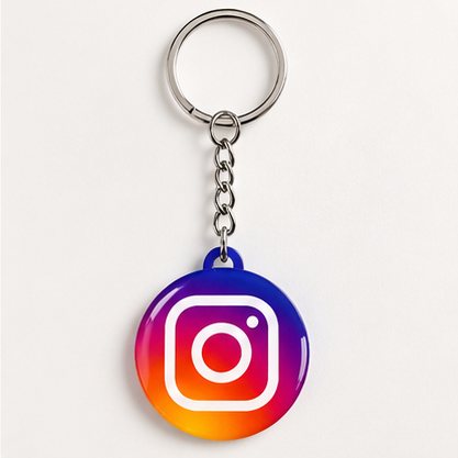 NFC Instagram keychain on a ring